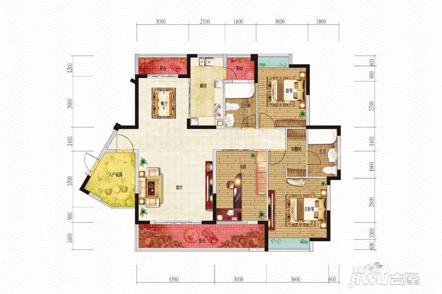 中国铁建东来尚城3室2厅2卫145.5㎡户型图