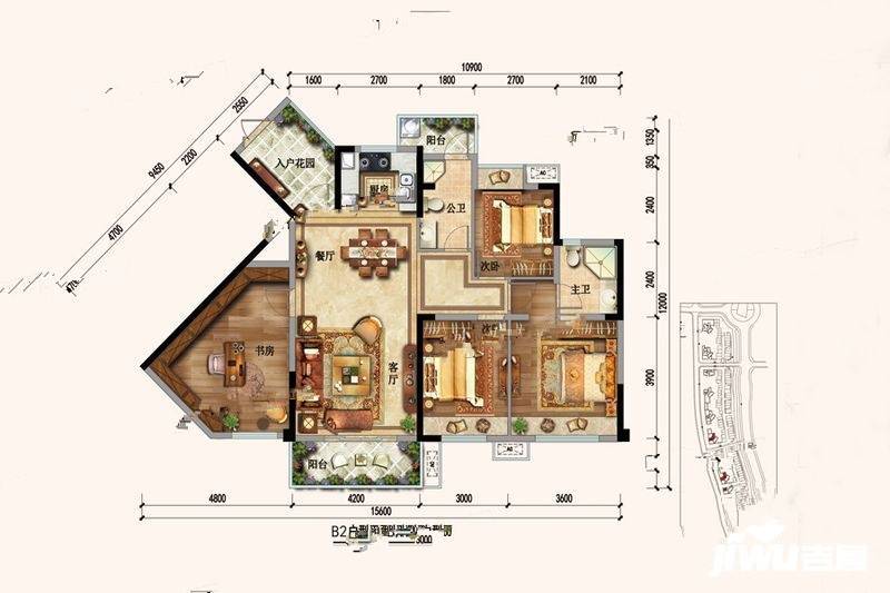 七星未来城3室2厅1卫112.2㎡户型图