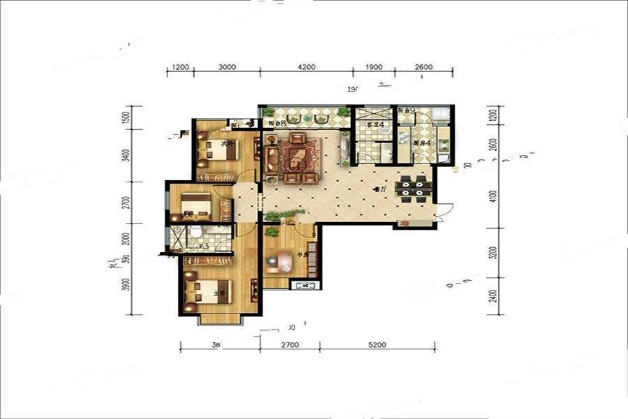 鼎源幸福里4室2厅2卫141㎡户型图