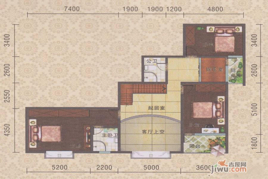 江北壹号3室2厅2卫296.7㎡户型图