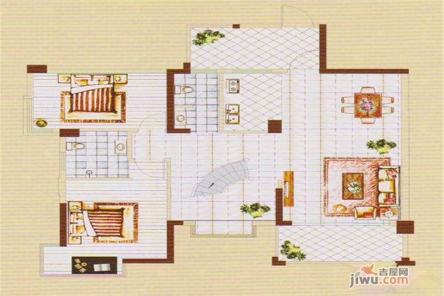 东正国际城2室2厅2卫182.2㎡户型图