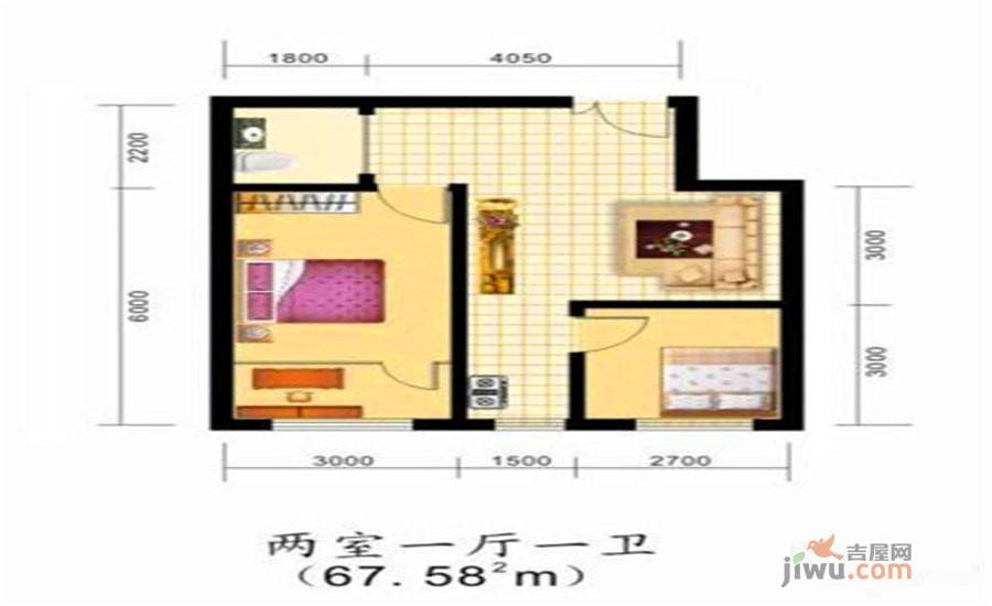 维多利亚花园1室1厅1卫55㎡户型图