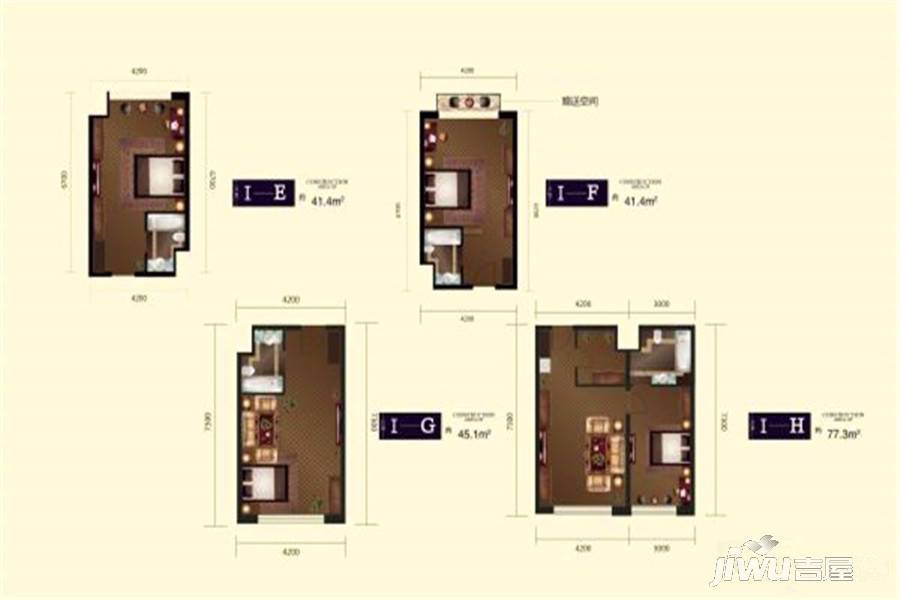 长白山国际财富广场普通住宅31.5㎡户型图