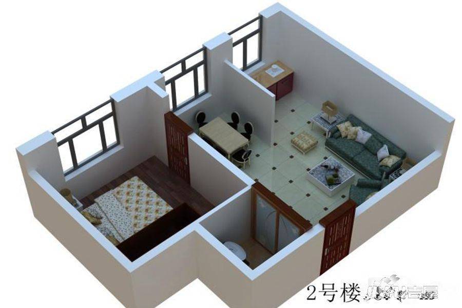 金帝豪庭1室1厅1卫55.9㎡户型图