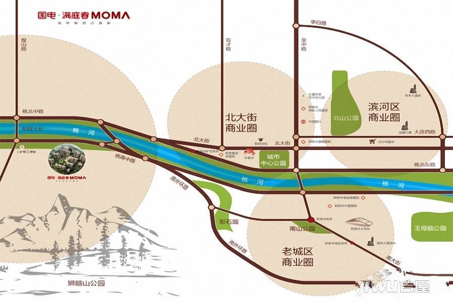 国电满庭春MOMA位置交通图