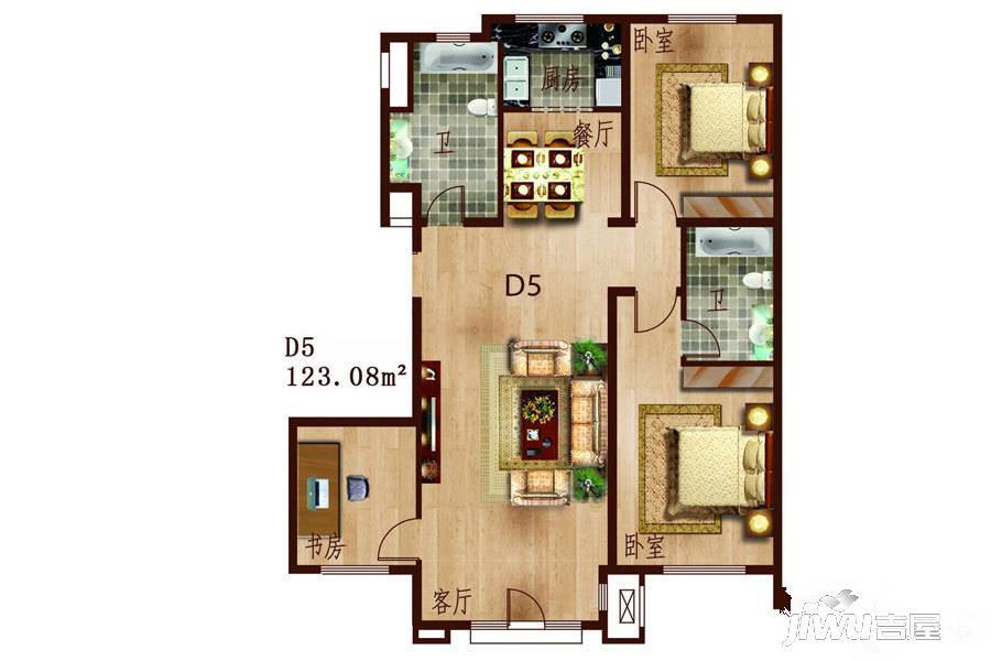 赤峰香格里拉国际城2室2厅1卫户型图