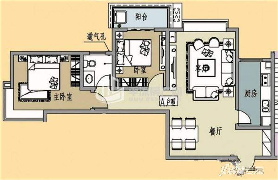 新河湾2室2厅1卫户型图