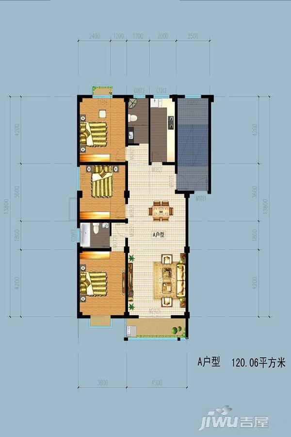 国宇名城3室2厅1卫户型图