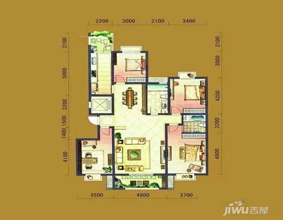 泛华盛世二期4室2厅2卫151.5㎡户型图