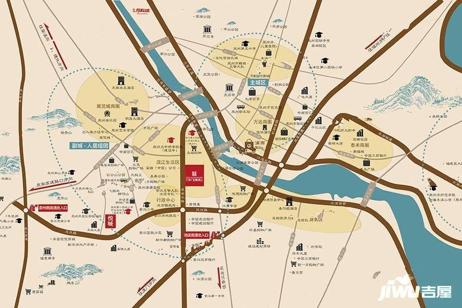 万科悦城位置交通图
