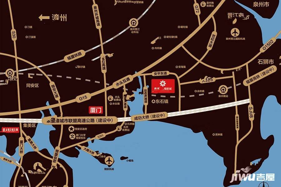 晋江世茂璀璨新城位置交通图