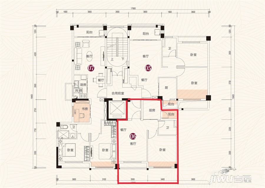 泉州恒大翡翠华庭1室2厅1卫53㎡户型图