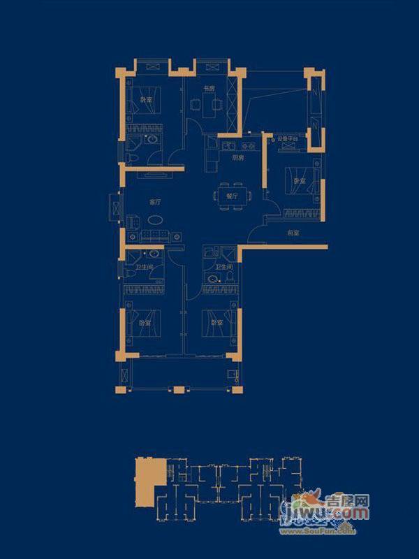 晋江世茂御龙湾5室2厅3卫户型图