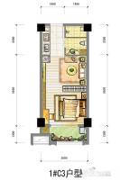美裕蓝山郡1室1厅1卫45㎡户型图