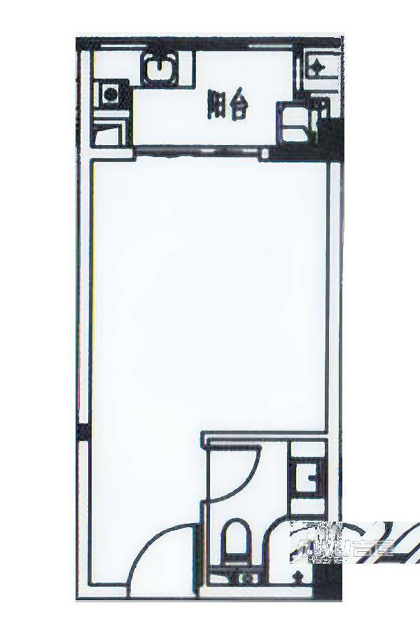 中骏广场1室1厅1卫33㎡户型图