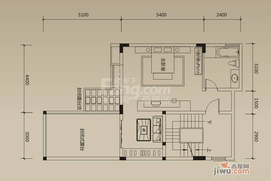 汇东领峰墅普通住宅235.1㎡户型图