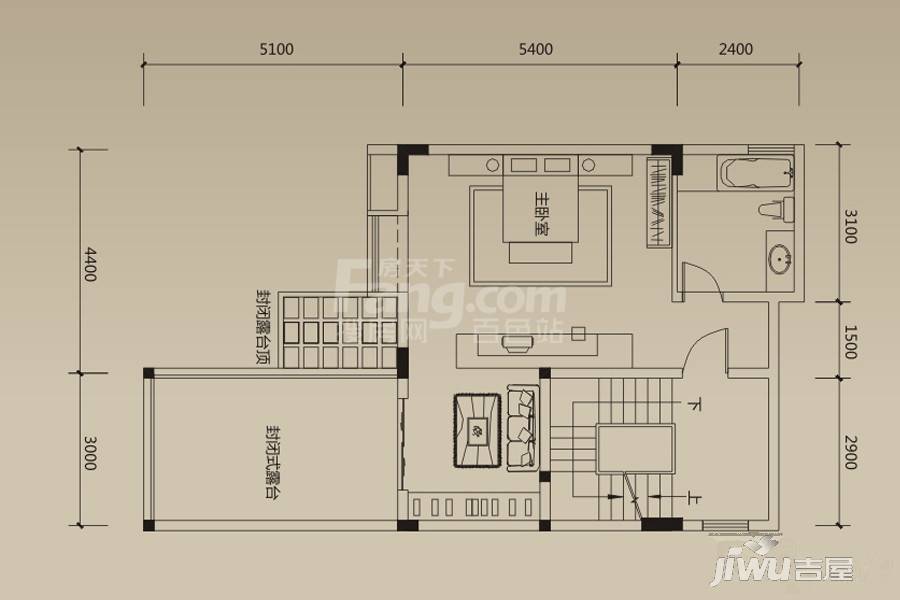 汇东领峰墅普通住宅235.1㎡户型图