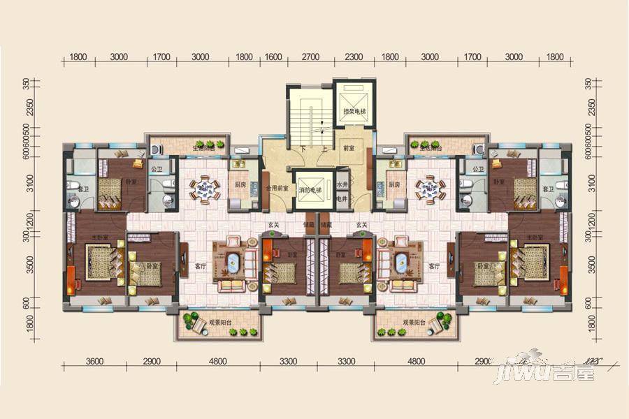 百色碧桂园4室2厅2卫146㎡户型图