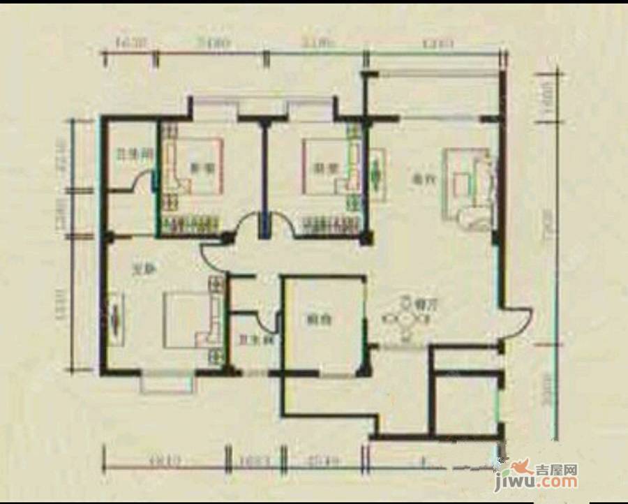 恒康嘉园3室2厅2卫户型图