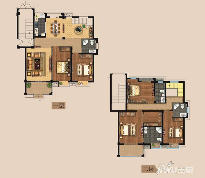 江南景园5室2厅4卫255㎡户型图