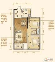 万和丽都2室2厅1卫88.6㎡户型图