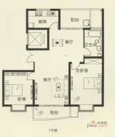 秀竹园2室2厅1卫106.1㎡户型图