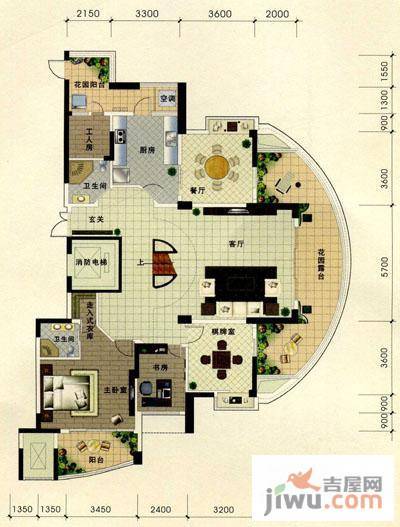 金色水岸7室2厅4卫328㎡户型图