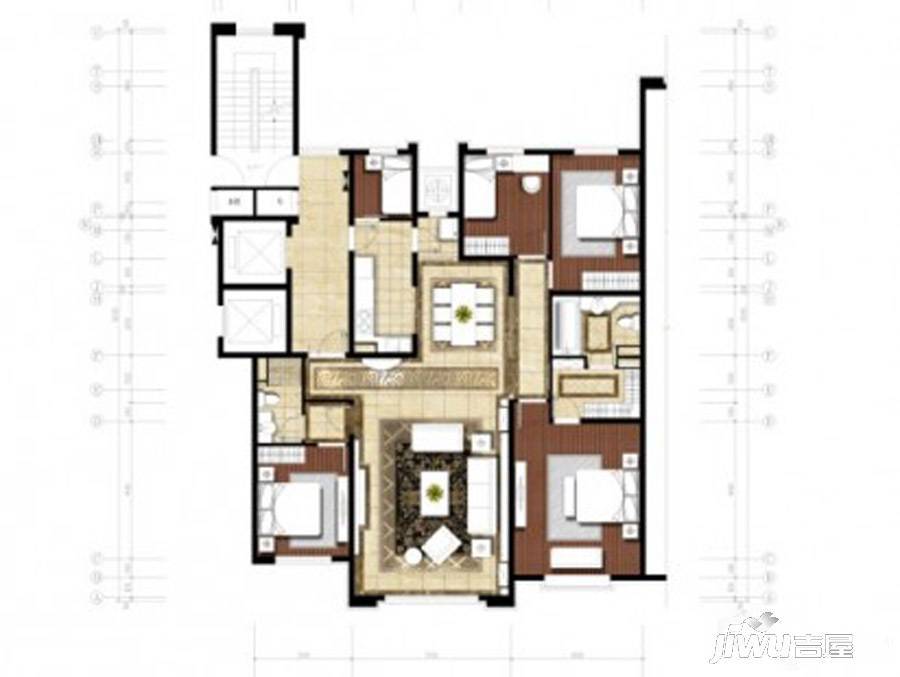 西山华府5室1厅2卫户型图