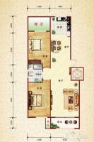 橡树湾2室2厅1卫105.6㎡户型图