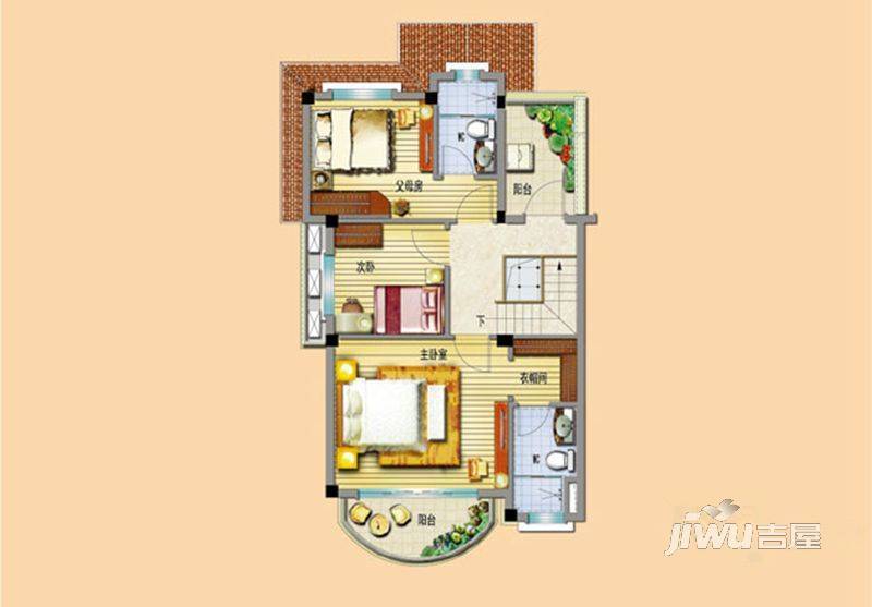 宁德碧桂园4室2厅3卫140㎡户型图