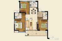 三盛中央公园3室2厅2卫107㎡户型图