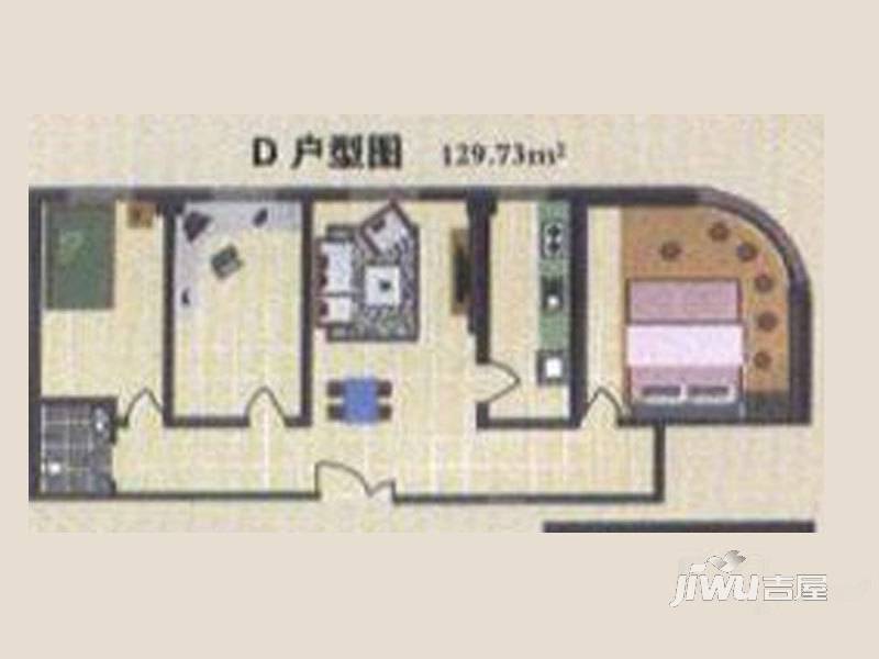 万泉大厦3室1厅1卫129.7㎡户型图