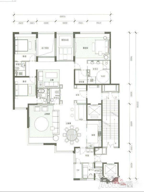 摩天石普通住宅289.4㎡户型图