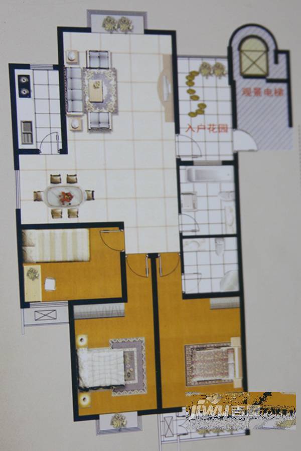 西岸3室2厅2卫162.2㎡户型图