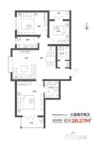 宝佳胜景3室2厅2卫128.3㎡户型图