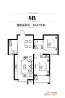 龙城20112室2厅1卫95.3㎡户型图