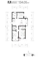 千渡东山晴3室2厅2卫134.1㎡户型图
