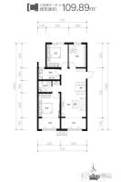 千渡东山晴3室2厅1卫109.9㎡户型图