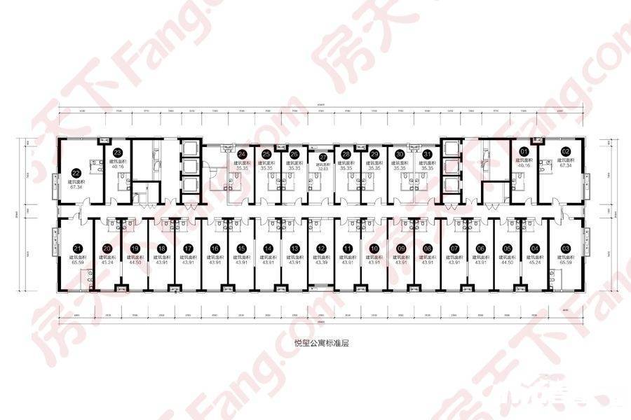 华润悦玺1室1厅1卫67㎡户型图