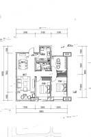 融创外滩公馆3室2厅1卫115㎡户型图