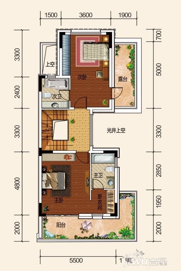 碧桂园中央半岛海云府2室0厅2卫69㎡户型图