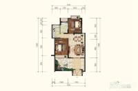 城投海一方2室2厅1卫71.3㎡户型图