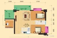 凤凰雅居2室2厅1卫79㎡户型图