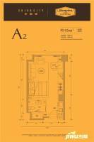 中国城1室1厅1卫45㎡户型图
