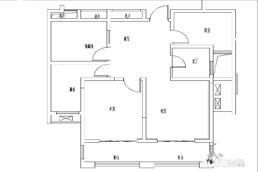 恒华新都汇3室2厅1卫101.4㎡户型图