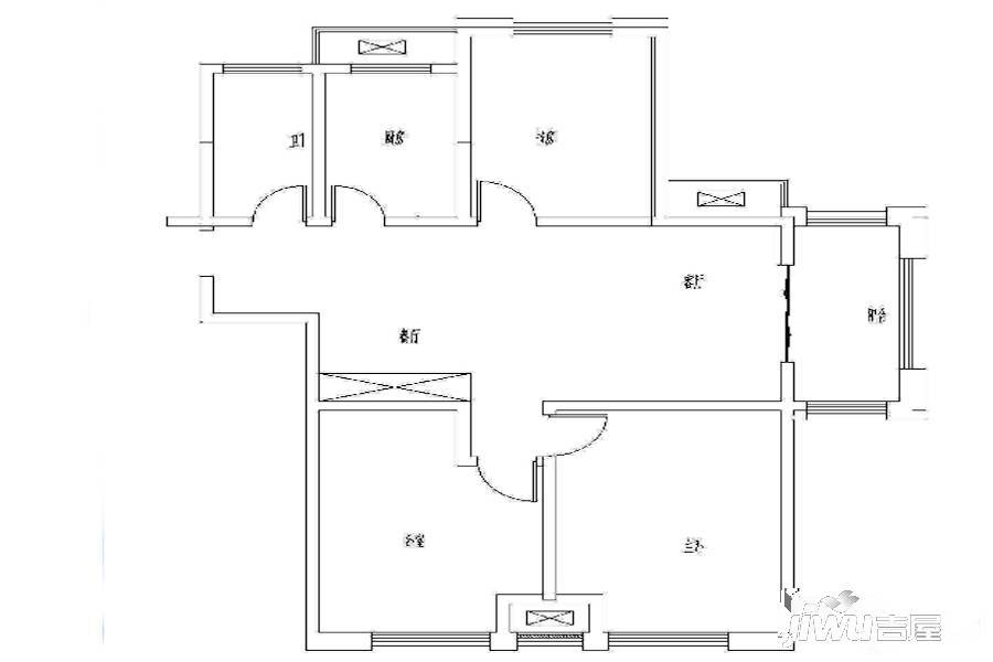 恒华新都汇3室1厅1卫121.6㎡户型图