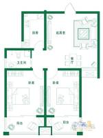 万豪绿城2室2厅1卫86㎡户型图