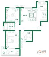 万豪绿城3室2厅1卫102㎡户型图