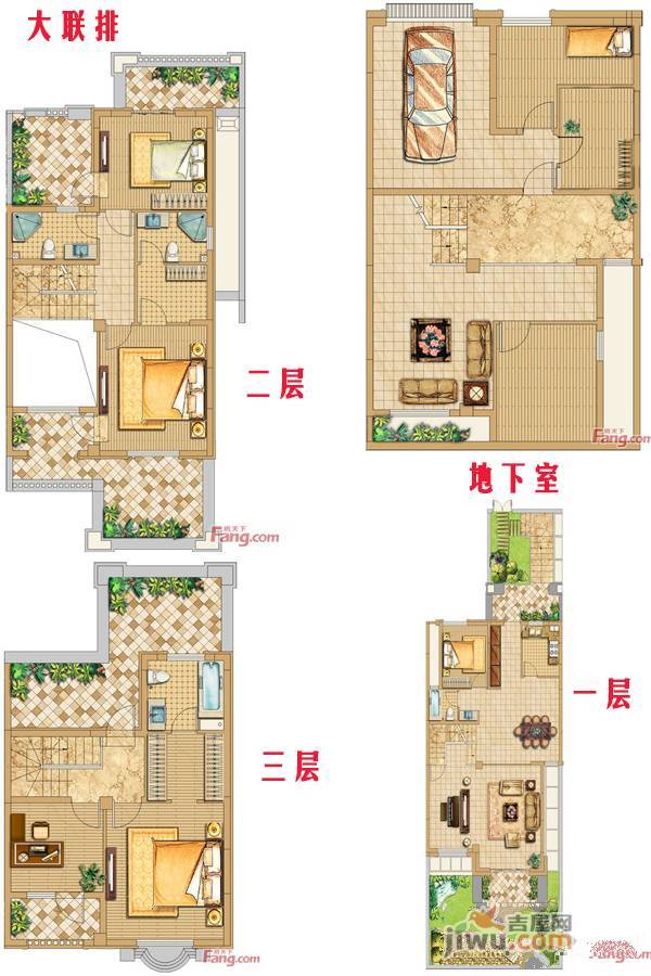 绿地湖语墅5室2厅3卫320㎡户型图