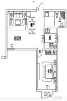 汇龙国际花园1室1厅1卫71.7㎡户型图